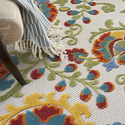 Nourison Home Aloha Ivory Multicolor 5'3" x 7'5" Area Rug - Easy Clean, Non Shedding, Bed Room, Living Room, Dining Room, Kitchen (5' x 8') - Image 5