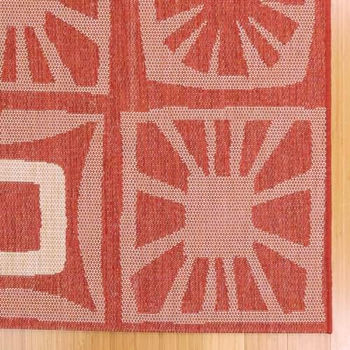Gertmenian Indoor/Outdoor Kona Coast by Reyn Spooner Runner Rug - 2x6 Runner, Stain & UV Resistant, Ideal for Deck, Patio, Poolside Rooms - Hawaii Abstract Tile, Red, 46667 - Image 5