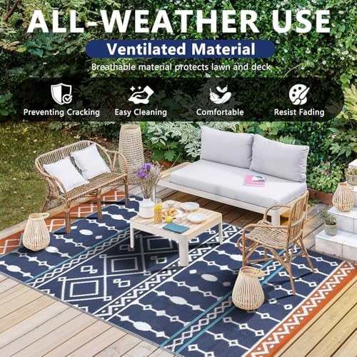 Acekool RV Outdoor Rug 9x18 FT, Waterproof Large Area Plastic Camping Mat - Image 3
