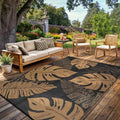 Waterproof 8x10 Outdoor Rug for Patio Reversible Plastic Straw Rug Tropical Camping Carpet with Carry Bag, Stain & UV Resistant Portable RV Carpet for Camper Deck Balcony Porch Beach Picnic,Brown by GLOWSOL