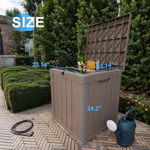 Vixzen 50 Gallon Deck Boxes Outdoor Waterproof, Resin Lockable Storage Box for Patio Cushions Storage Furniture, Garden Tools, Pool Supplies, Weatherproof and UV Resistant (Grey, 50 Gallon) - Image 4