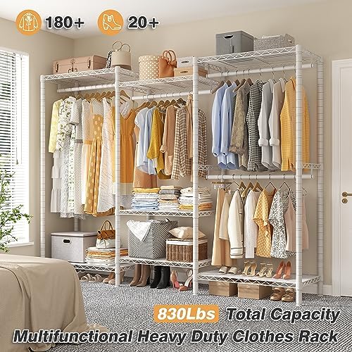 Raybee Clothes Rack, Freestanding Closet Storage System, 4 Rods 7 shelves - Image 2