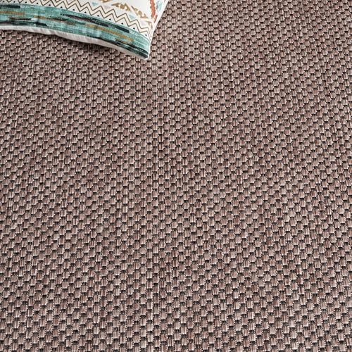 SAFAVIEH Washable Rug Outdoor Courtyard Collection - 5'3" x 7'7", Natural & Black, Non-Shedding & Easy to Clean, Ideal for Patio, Backyard, Mudroom (CY8521-37312) - Image 5