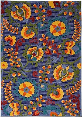 Nourison Home Aloha Navy Multicolor 3'6" x 5'6" Area Rug - Easy Clean, Non Shedding, Bed Room, Living Room, Dining Room, Kitchen (4' x 6') - Image 4