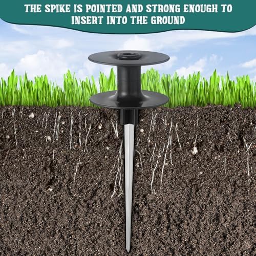 Chumia Garden Hose Guide Stakes, 10 Inch Metal Spike, Black, 12 Pieces - Image 3