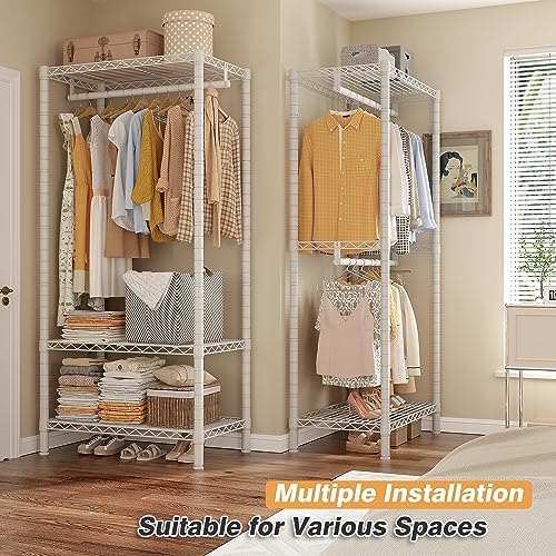 Raybee Clothes Rack, Freestanding Closet Storage System, 4 Rods 7 shelves - Image 3