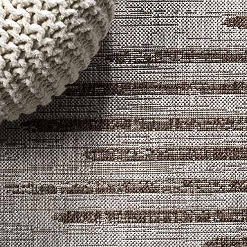 JONATHAN Y Stripe Geometric Indoor Outdoor Runner Rug 2X8 Beige/Brown, Zolak Berber for Backyard, Patio, Porch, Easy-Cleaning, High Traffic, Pet-Friendly, Non-Shedding (SMB124A-28) - Image 3