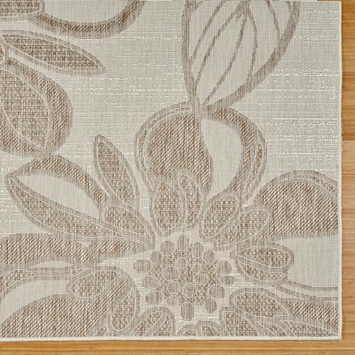 Gertmenian Indoor Outdoor Casual Area Rug - 9x13 Extra Large, Fade Resistant, Ideal for High Traffic in Living Room, Bedroom, Patio - Woodbury Floral, Beige, 28820 - Image 4