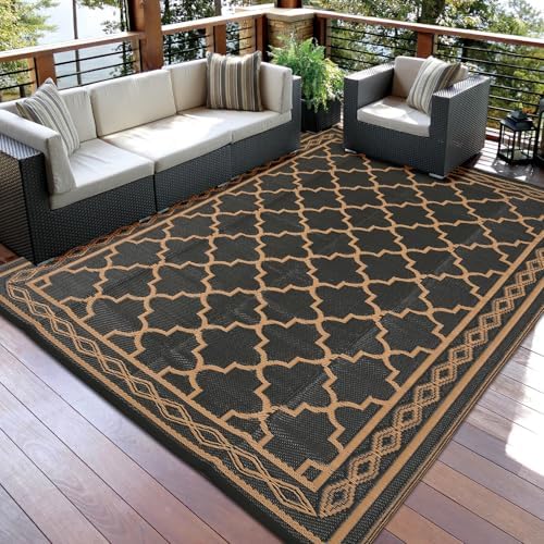 GAOMON Outdoor Rug 9x12 ft Waterproof Reversible Patio Rug - Image 4