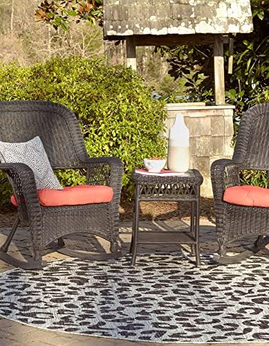 Unique Loom Outdoor Safari Collection Area Rug - Leopard (10' Round Light Gray/Gray) - Image 2