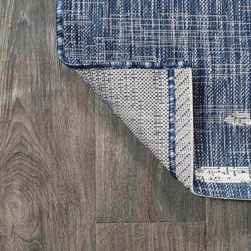 JONATHAN Y Stripe Geometric Indoor Outdoor Square Area Rug 5X5 Blue/Ivory, Zolak Berber for Backyard, Patio, Porch, Easy-Cleaning, High Traffic, Pet-Friendly, Non-Shedding (SMB124C-5SQ) - Image 5