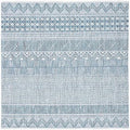 SAFAVIEH Washable Rug Outdoor Courtyard Collection - 7'10" Square, Ivory & Navy, Non-Shedding & Easy Cleaning, Ideal for Patio, Backyard, Mudroom (CY8196-53412) by Unknown