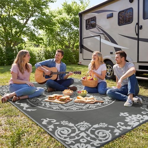 famibay Outdoor Rug Waterproof 8x10 ft, Reversible Large Outdoor Plastic Straw Rug, UV-Resistant Patio Rug Portable RV Mat Indoor Outdoor Carpet for Camping, Balcony, Deck, Backyard, Picnic - Image 5