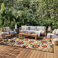 Nourison Home Aloha Multicolor 9'6" x 13' Area Rug - Easy Clean, Non Shedding, Bed Room, Living Room, Dining Room, Kitchen (10' x 13') by NourisonHome