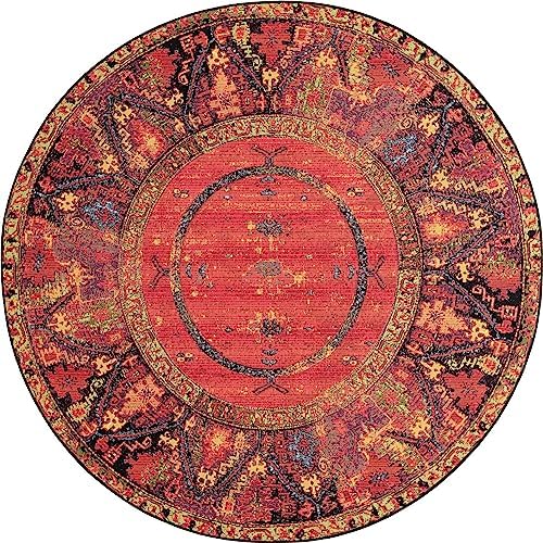 Unique Loom Outdoor Tribal Collection Area Rug - Quepos (7' 10" Round, Multi/ Black) - Image 3