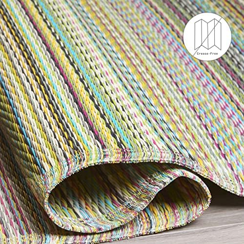 Fab Habitat Outdoor Rug - Waterproof, Fade Resistant, Crease-Free - Premium Recycled Plastic - Striped - Patio, Deck, Porch, Balcony, Laundry Room - Cancun - Candy - 4 x 6 ft - Image 4
