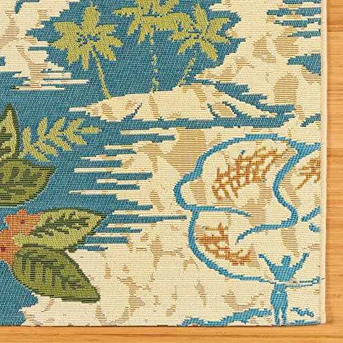 Gertmenian Premium Printed Indoor Outdoor Rugs by Reyn Spooner - 8x10 Ft Large, Soft, Durable, & Washable Tropical Rugs for Deck, Patio or Living Room - Pacific Paradise, Multi - Image 5