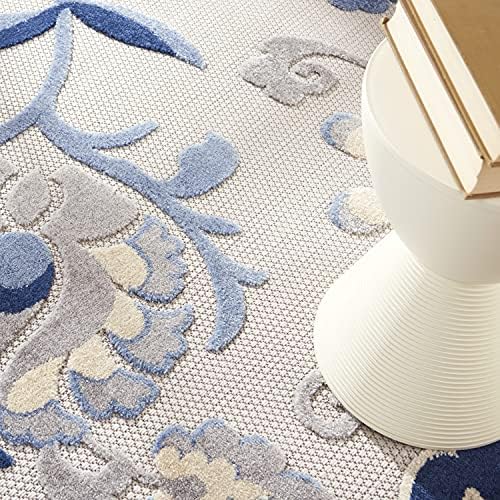 Nourison Home Aloha Blue Grey 7'10" x Round Area Rug - Easy Clean, Non Shedding, Bed Room, Living Room, Dining Room, Kitchen (8' x Round) - Image 5