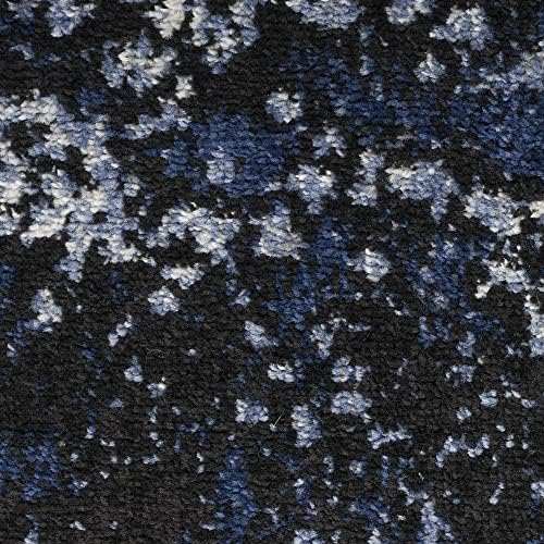 Nourison Home Passion Light Blue Black 5'3" x Round Area Rug - Easy Clean, Non Shedding, Bed Room, Living Room, Dining Room, Kitchen (5' x Round) - Image 6