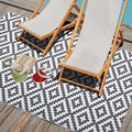 NUU GARDEN Outdoor Rug Plaid Reversible Mats Modern Area Rugs, Plastic Straw Rug, Large Floor Mat and Rug for Outdoors, RV, Backyard, Deck, Picnic, Beach, Grey and White, 5 * 7 ft by NUUGARDENCORPORATION