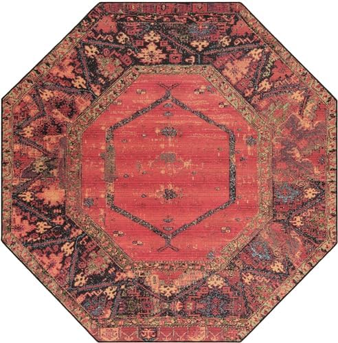 Unique Loom Outdoor Tribal Collection Area Rug - Quepos (7' 10" Octagon Multi/Black) - Image 3
