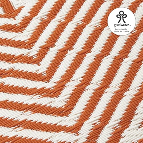 Fab Habitat Outdoor Rug - Waterproof, Fade Resistant, Crease-Free, Reversible - Premium Recycled Plastic - Modern Geometric - Large Patio, Deck, Sunroom, Camping, RV - Tokyo - Burnt Orange - 8 x10 ft - Image 6