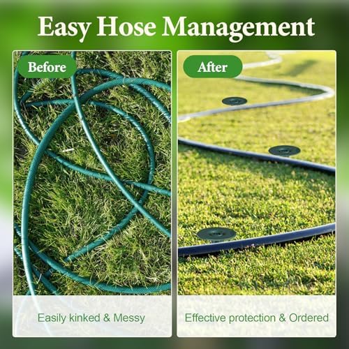 10 Inch Garden Hose Guide Spike, Zinc Coated Rustproof Heavy Duty Metal Stake, Heavy Duty Spin Top, Keeps Garden Hose Out of Flower Beds for Plant Protection (2) - Image 3