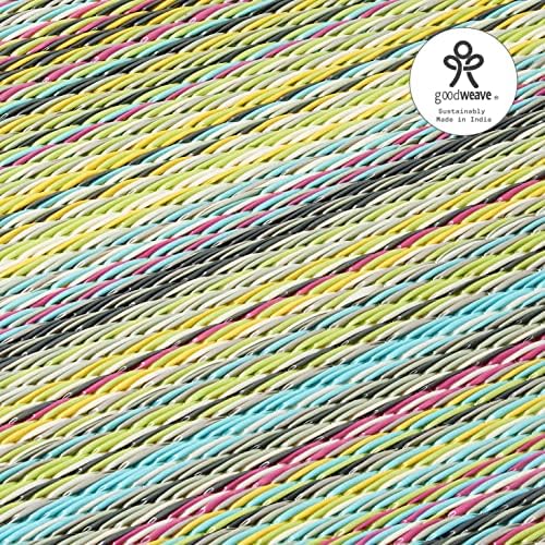 Fab Habitat Outdoor Rug - Waterproof, Fade Resistant, Crease-Free - Premium Recycled Plastic - Striped - Patio, Deck, Porch, Balcony, Laundry Room - Cancun - Candy - 4 x 6 ft - Image 6