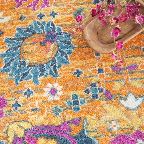 Nourison Home Passion Sunburst 8' x Round Area Rug, Boho, Moroccan, Bed Room, Living Room, Dining Room, Kitchen, Easy Clean, Non Shedding, (8' Round) - Image 5