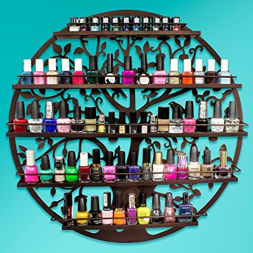 Sorbus Nail Polish Wall Rack, 5-Tier Metal Display, Wall Mounted (Bronze) - Image 4