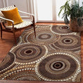 Liora Manne Marina Indoor/Outdoor Power Loomed Synthetic Blend Low Profile Area Rug - Transitional Geometric Casual Medallion Colorful (Circles Brown) (3'11" x 5'10") by LushDecor