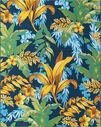 Unique Loom Outdoor Botanical Collection Area Rug - Calypso (7' 10" x 10' Rectangle, Multi/ Light Blue) - Image 3
