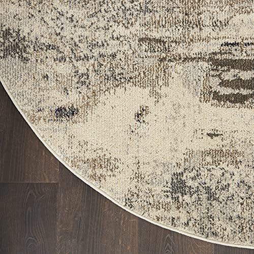 Nourison Home Celestial Ivory Grey 7’10” x Round Area Rug - Easy Clean, Non Shedding, Bed Room, Living Room, Dining Room, Kitchen (8' x Round) - Image 6