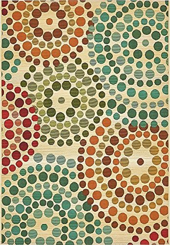 Unique Loom Outdoor Modern Collection Area Rug - Spark (4' 1" x 6' 1" Rectangle, Beige/ Burgundy) by UniqueLoom