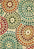 Unique Loom Outdoor Modern Collection Area Rug - Spark (4' 1" x 6' 1" Rectangle, Beige/ Burgundy) by UniqueLoom