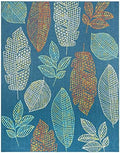 Gertmenian Premium Indoor/Outdoor Loop Area Rug - 6x9 Medium, Durable, Easy-Cleaning & Non-Shedding, Ideal for High Traffic Areas in Deck Patio or Mudroom - Leafs, Navy Blue, 19479 by Gertmenian