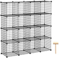 C&AHOME Wire Cube Storage, 16 Cubes Organizer Metal C Grids Storage, Black by CAHOME