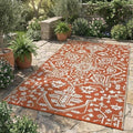 Outdoor Rugs 9x12 for Patios Boho Large Outdoor Rug Plastic Carpet RV Mat Carpet for Patio, Outside Entry, Backyard, Deck, Bench, Picnic, Camper，Orange by Unknown