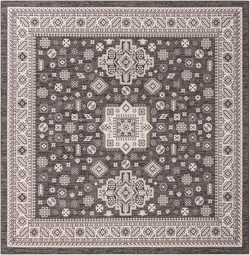 Rugs.com - Outdoor Aztec Rug – 13 Ft Square Charcoal Gray Indoor/Outdoor Rug – Stain-Resistant, Washable, Perfect for Patios and Decks - Image 3