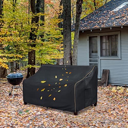 Patio 3-Seater Sofa Cover,Outdoor Couch Cover Fits up to 76W x 32.5D x 33H Inches,100% Waterproof Heavy Duty Patio Furniture Covers,Black - Image 6
