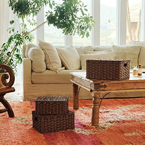 GRANNY SAYS Wicker Baskets with Lids, Decorative Storage Boxes with Lids - Image 4