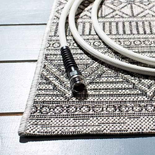 SAFAVIEH Washable Rug Outdoor Courtyard Collection - 2'3" x 22' Runner, Black & Grey, Non-Shedding & Easy Cleaning, Ideal for Patio, Entryway, Mudroom, Hallway, Kitchen (CY8196-37612) - Image 3
