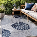 Luul Home Floral Indoor Outdoor Rugs 6x9 Large Area Rug for Living Room, Patio Decor, Kitchen, and Entryway Rug, Washable Stain Resistant Outside Carpet Blue 6 x 9 by Unknown
