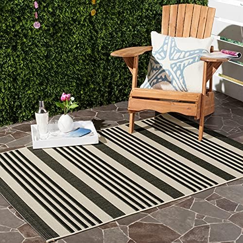 SAFAVIEH Washable Rug Outdoor Courtyard Collection - 6'7" Square, Beige & Sweet Pea, Non-Shedding & Easy Cleaning, Ideal for Patio, Backyard, Mudroom (CY6062-218) - Image 5
