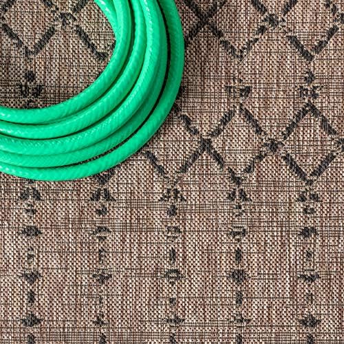 Eyely Moroccan Woven Square Rug 3X3 Natural/Black, Indoor Outdoor Rug - Image 4