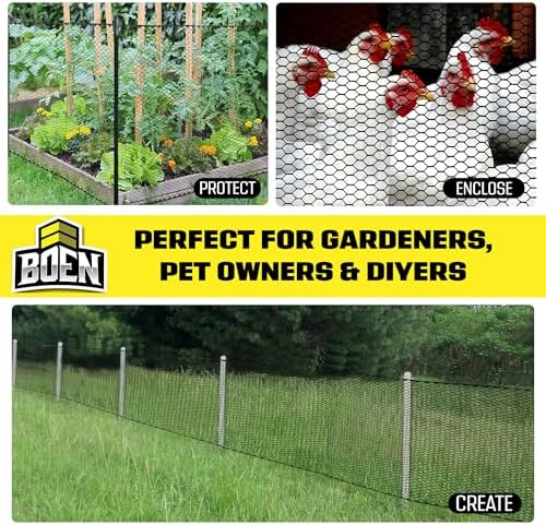 Black Plastic Chicken Wire 3'x50', Hex Poultry Netting Garden Fence Roll - Image 5