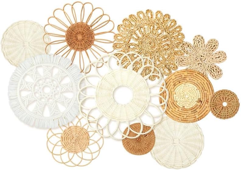 Tatuo 11 Pcs Boho Wall Basket Decor Woven Wall Hanging Art, Novel - Image 2
