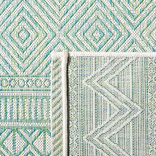 SAFAVIEH Washable Rug Outdoor Courtyard Collection - 5'3" x 7'7", Beige & Green, Non-Shedding & Easy Cleaning, Ideal for Patio, Backyard, Mudroom (CY8196-55712) - Image 5