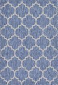 Unique Loom Outdoor Trellis Collection Area Rug (4' 1" x 6' 1" Rectangle, Navy Blue/ Ivory) by UniqueLoom