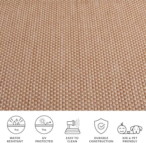 SAFAVIEH Washable Rug Outdoor Courtyard Collection - 2'3" x 18' Runner, Natural & Cream, Non-Shedding & Easy Cleaning, Ideal for Patio, Entryway, Mudroom, Hallway, Kitchen (CY8521-03012) - Image 6